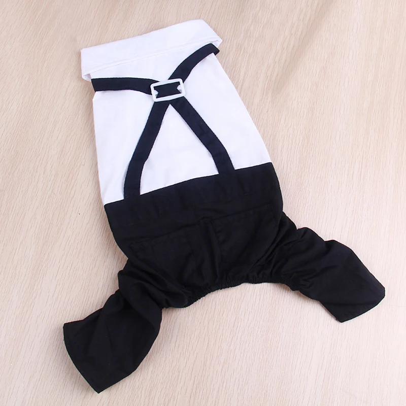 Traje de esmoquin para perro con estilo, traje de boda de Príncipe, esmoquin Formal blanco y negro con pajarita, ropa para cachorro, mono para perros pequeños - imagen 2