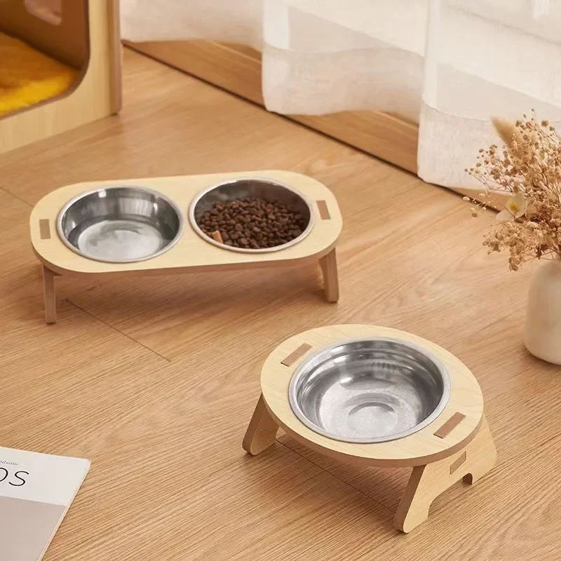 Cuenco doble para gatos, cuenco de acero inoxidable para gatitos, cuenco de comida para gatos, cuencos de cerámica para perros pequeños - imagen 2