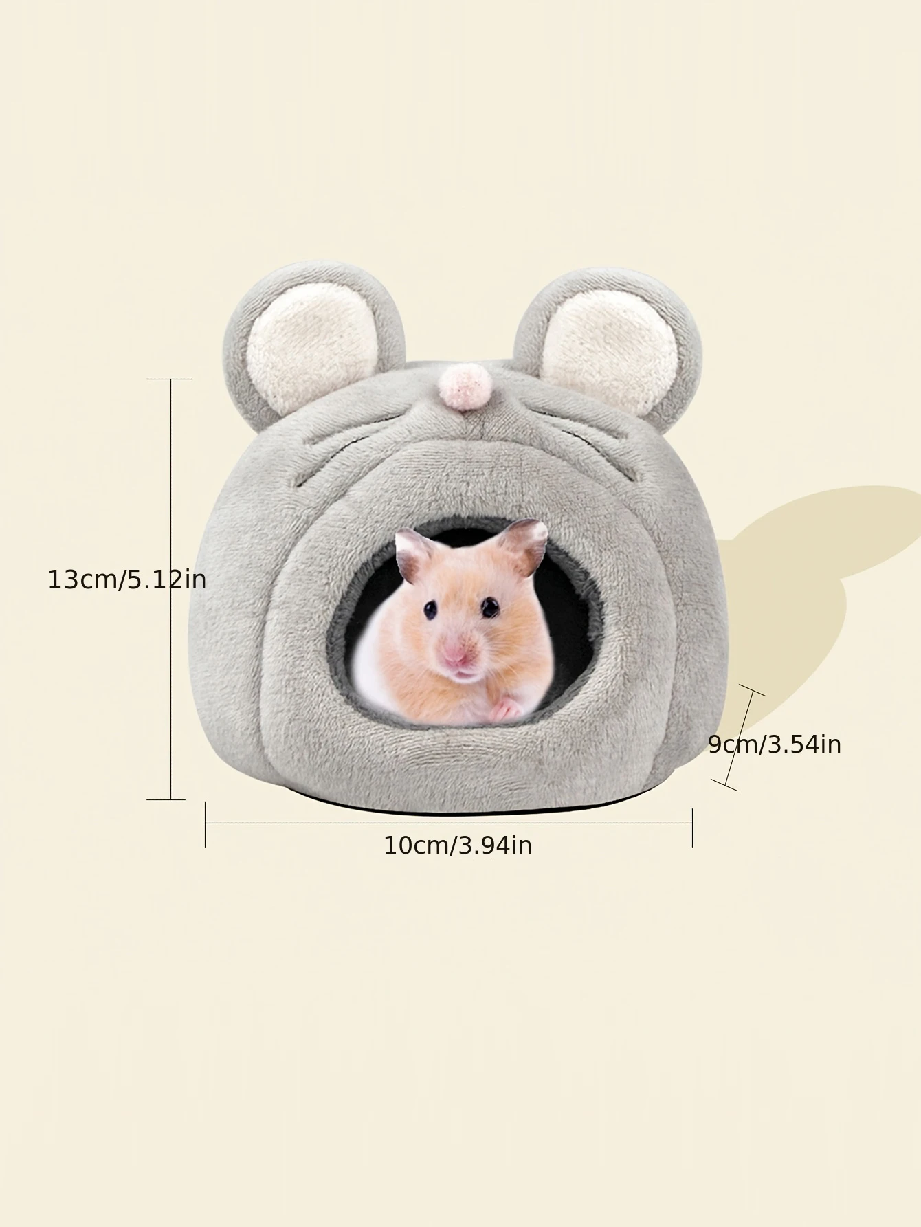 Linda casa de cama para hámster en forma de ratón, nido oculto de erizo, accesorios de jaula cálida de invierno para mascotas pequeñas - imagen 3