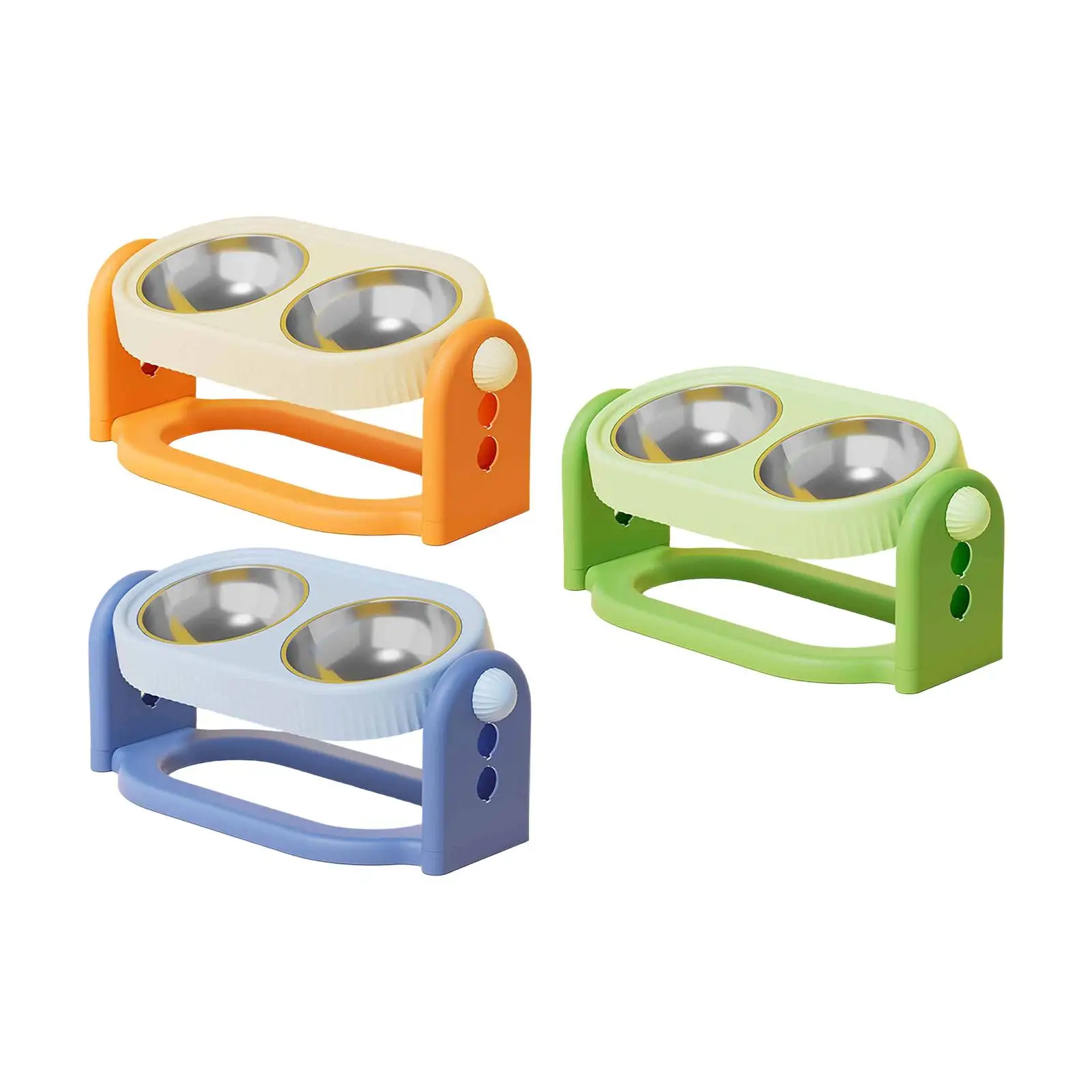 Cuenco elevado inclinado para gatos, alimentador ajustable para perros, cuenco elevado de acero inoxidable para mascotas pequeñas y medianas, estación de alimentación interior