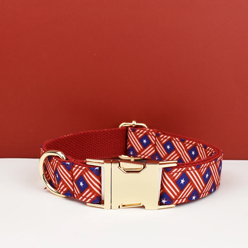 Collar de algodón suave para perro, Correa con logotipo de diseñador personalizado, celosía gris, arnés, Poo, soporte para bolsa, Bandera de lazo 01, novedad - imagen 3