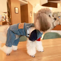 Mono vaquero denim para perros pequeños, Bulldog Francés incluido