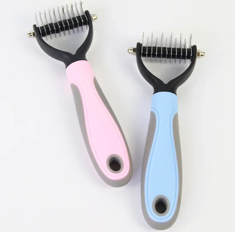 Peine de depilación para gatos y mascotas, cepillo de aseo para perros, herramientas de eliminación de pelo para cachorros, recortador de pelo, peines de recorte de piel para mascotas, 1 unidad - imagen 4