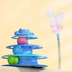 Torre de Juguetes Interactiva para Gatos - Plataforma Giratoria