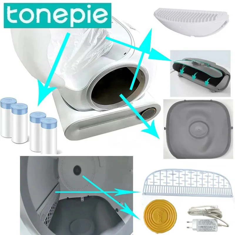 Caja organizadora para accesorios de arena automática de gatos