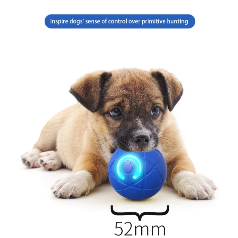 Pelota rodante interactiva para perro, juguete con movimiento automático, pelota vibratoria recargable, pelota rodante para saltar con luz Led - imagen 3
