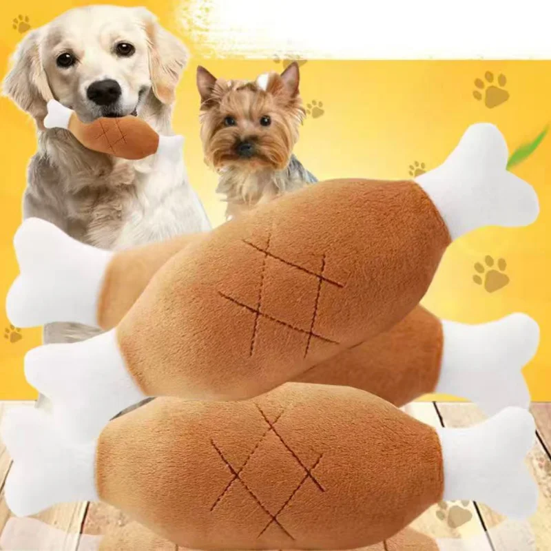 Juguete chirriante de peluche para perros y gatos, bonito juguete de zanahoria, juguete para piernas de pollo, juguete de peluche para dentición, resistente a masticar, alivio del aburrimiento, juguete para autoajusta - imagen 2