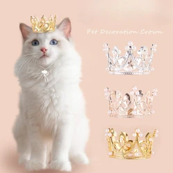 Gorro corona festivo para perros y gatos con brillo decorativo