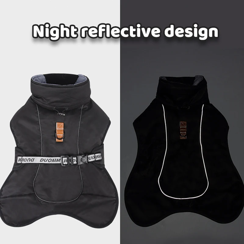 Ropa cálida de invierno para perros, chaqueta reflectante impermeable para perros grandes, abrigo grueso para perros grandes, chaquetas para exteriores Labrador Doberman - imagen 5