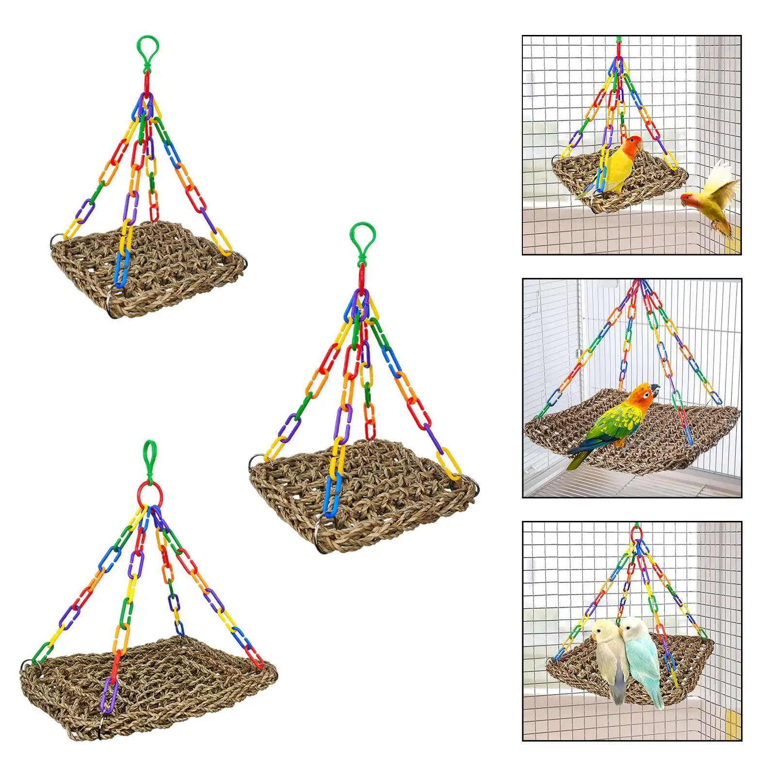Bird Parrot Perch Indoor Outdoor Handmade Hammock for Budgie Bird Parrot