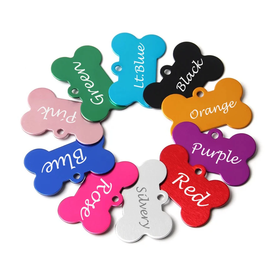 Etiqueta de identificación personalizada para perros y gatos, hueso de aleación, accesorios para Collar de cachorro y gatito, antipérdida, etiquetas de nombre para mascotas pequeñas y grandes - imagen 2