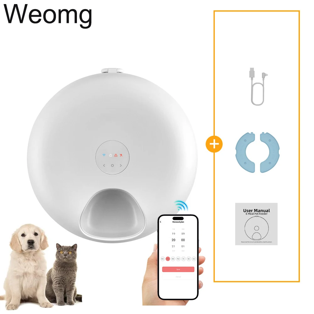 Alimentador automático de comida húmeda recargable inalámbrico USB de 5V para perros y gatos, dispensador inteligente de comida húmeda, alimentación temporizada para mascotas, tazón de comida húmeda