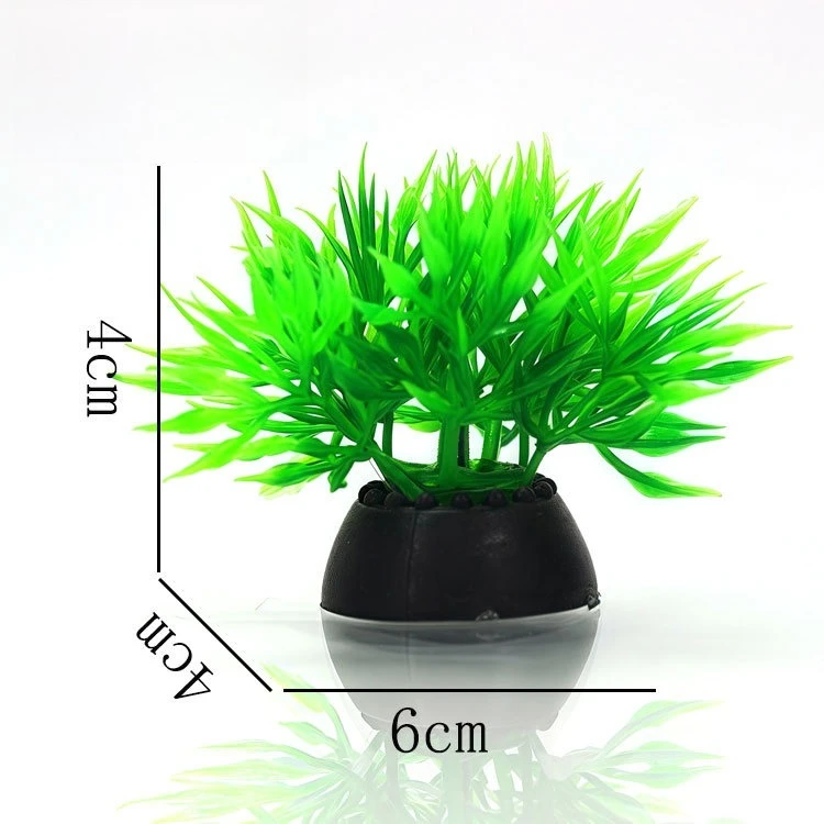 Decoración de plantas de acuario de plástico artificial, adorno de paisaje de algas marinas verdes para pecera, vegetación de plástico para hábitat de reptiles - imagen 3