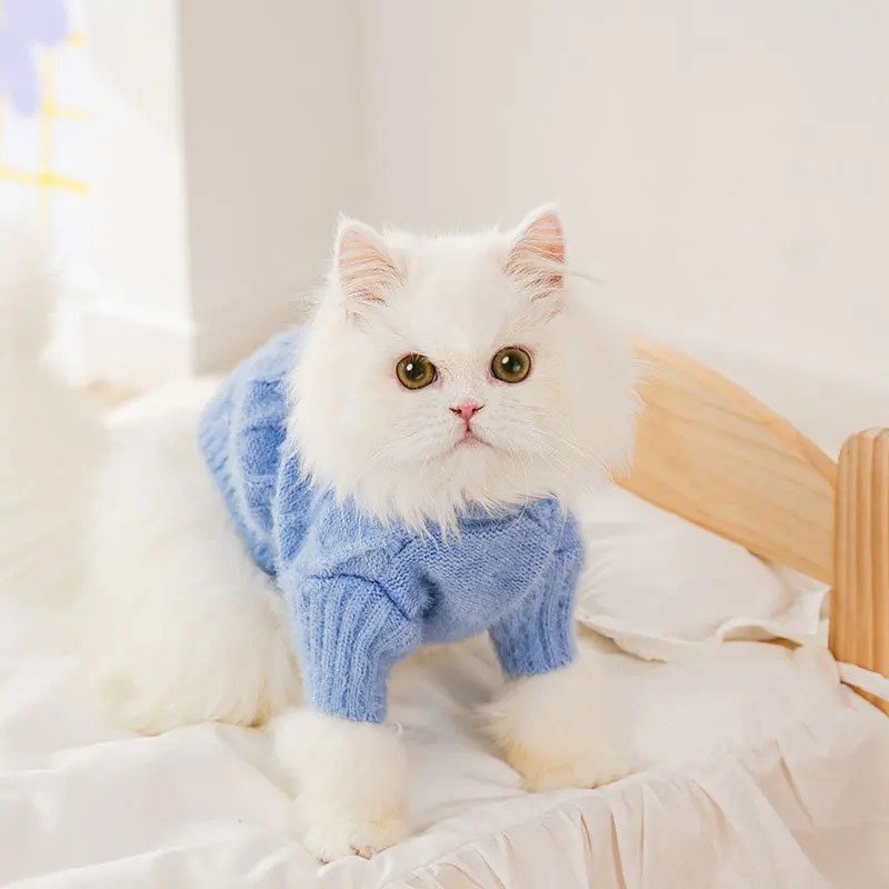 Otoño e Invierno suéter de punto para perros suéter de imitación de visón para gatos ropa cálida para perros medianos y pequeños para cachorros y bípode para mascotas - imagen 4