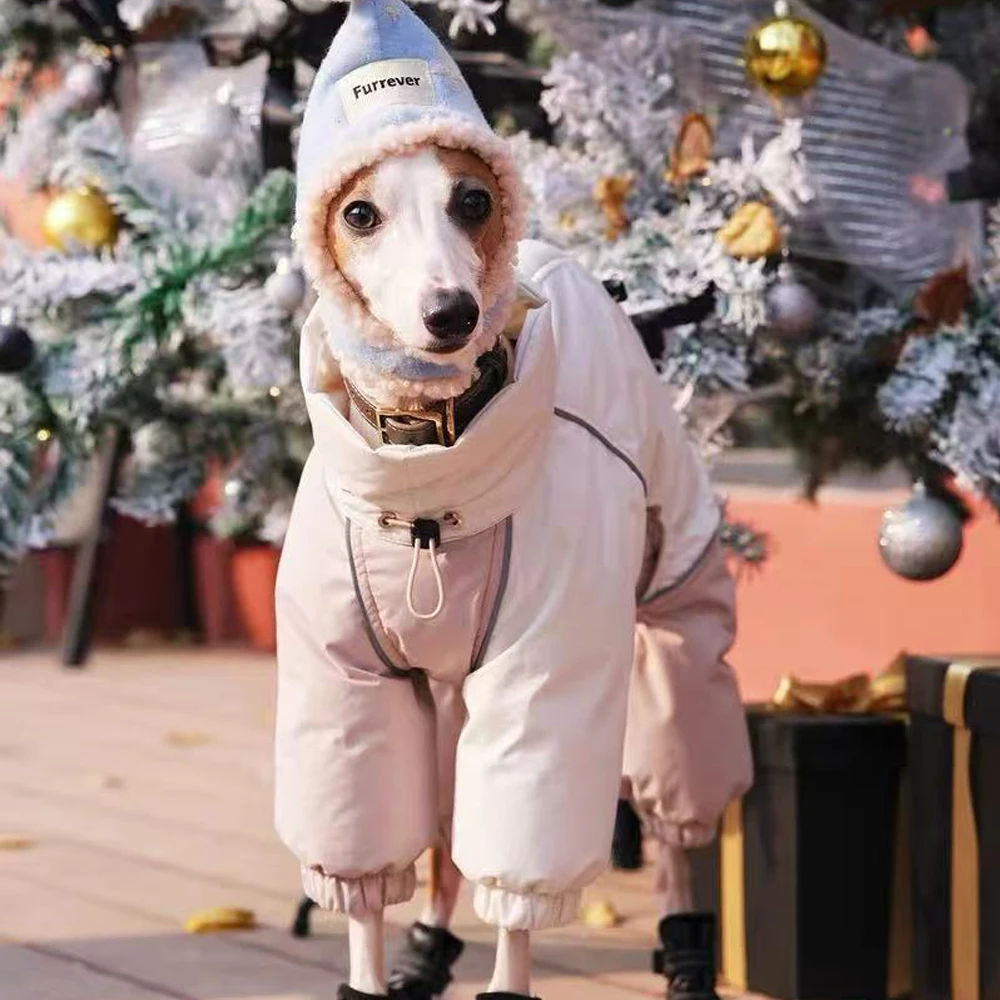 Manteau d'hiver en duvet de canard 90 blanc chaud pour petit lévrier italien, veste coupe-vent à col haut pour Whippet par temps froid - imagen 3