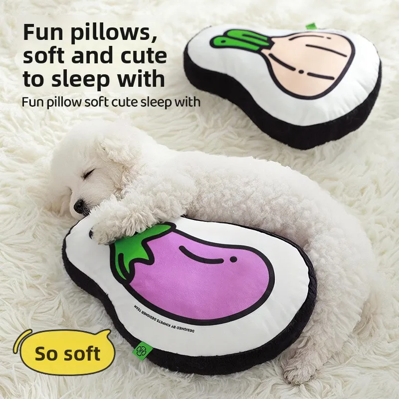 Almohada estampada de verduras y frutas para perros, juguete de tela, cojín, juguete para gatos, autohi para aliviar el aburrimiento, juguetes para perros que acompañan