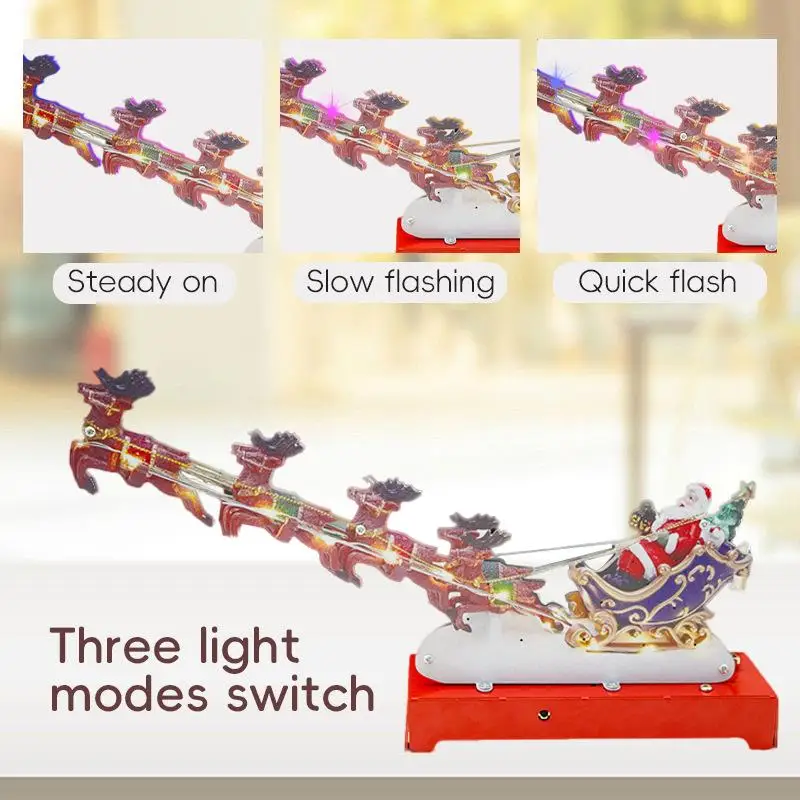 Adornos musicales para Navidad, caja de música de Metal con Reno de Papá Noel para Navidad, juguetes musicales decorativos multifuncionales - imagen 4