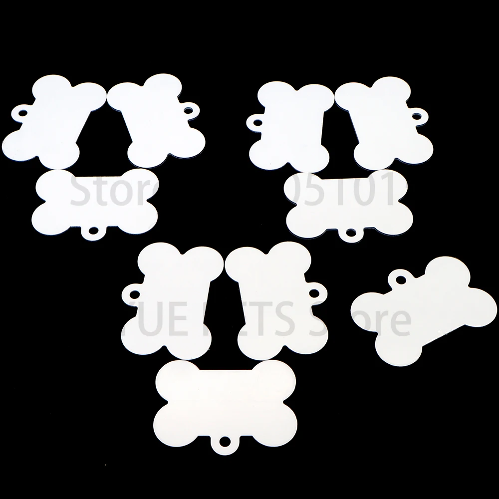 100 Uds etiqueta blanca colgante para mascota impresión Color colgante forma de hueso etiqueta de identificación de perro accesorios de llavero personalizados - imagen 5