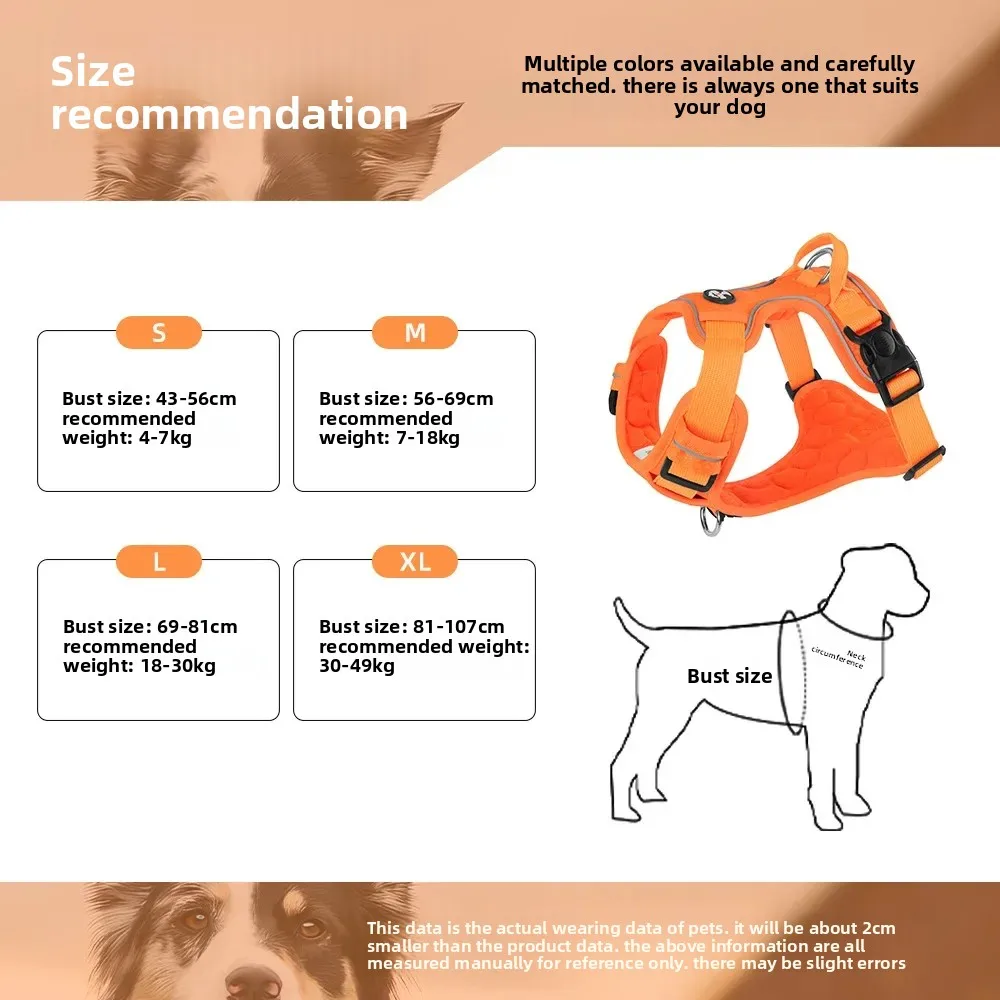 Nuevo Correa para perro, masaje suave, pecho para perro, espalda, reflectante, transpirable, antiexplosión, correa para el pecho para mascotas, productos para mascotas - imagen 3