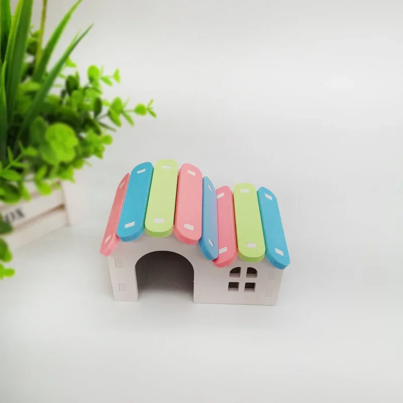 Casa de hámster para mascotas, cabaña de estar, diseño ventilado, paisajismo, erizo de ocio, oso dorado, rata - imagen 3