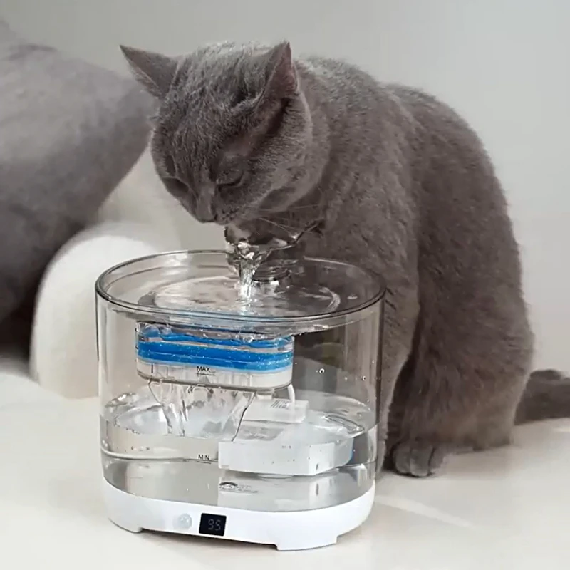 Bebedero automático con sensor para perros y gatos - agua circulante