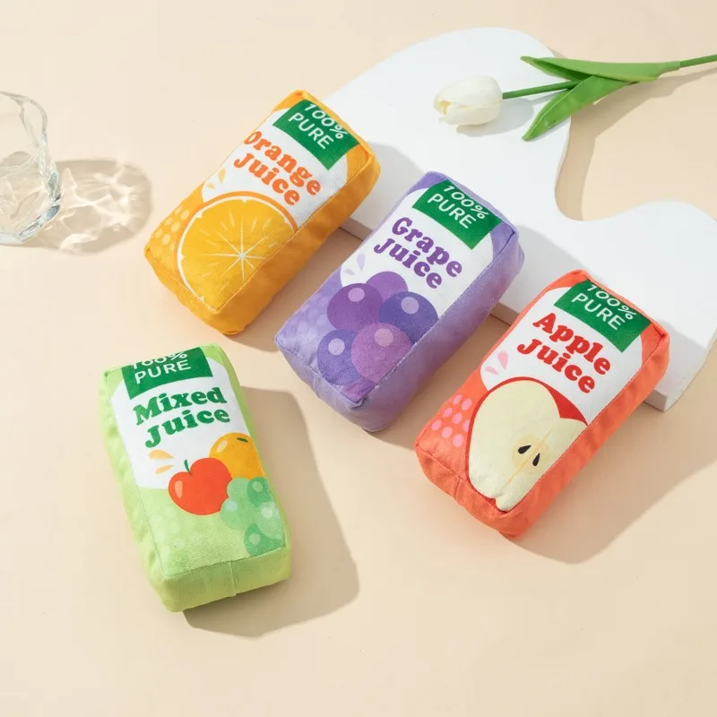 Juguetes de peluche para perros, juguete con forma de botella de cerveza, estampado chirriante, resistente a las mordeduras, dientes limpios, suministros para mascotas, juguetes interactivos - imagen 3