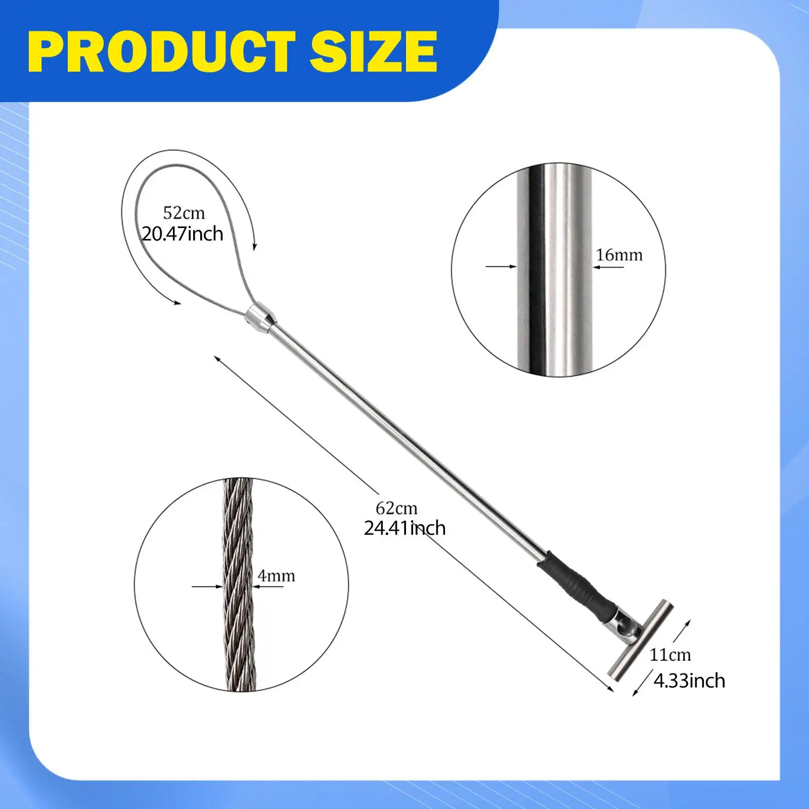 Dog Catcher Pole Hog Catching Device Stainless Steel Noose Heavy Duty Livestock Supplies Pig Holder for Piglet Goat Cats Calf