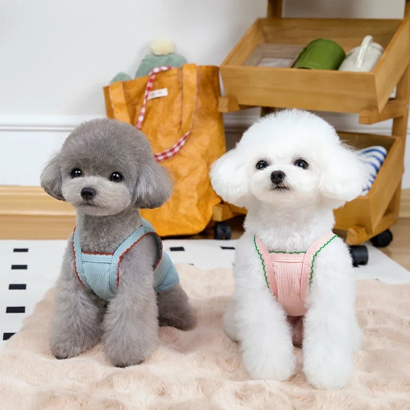 Ropa para perros, camisetas frescas de verano para perros, camisa con tirantes para perros pequeños y medianos, chaleco para cachorros, Chihuahua y caniche - imagen 2