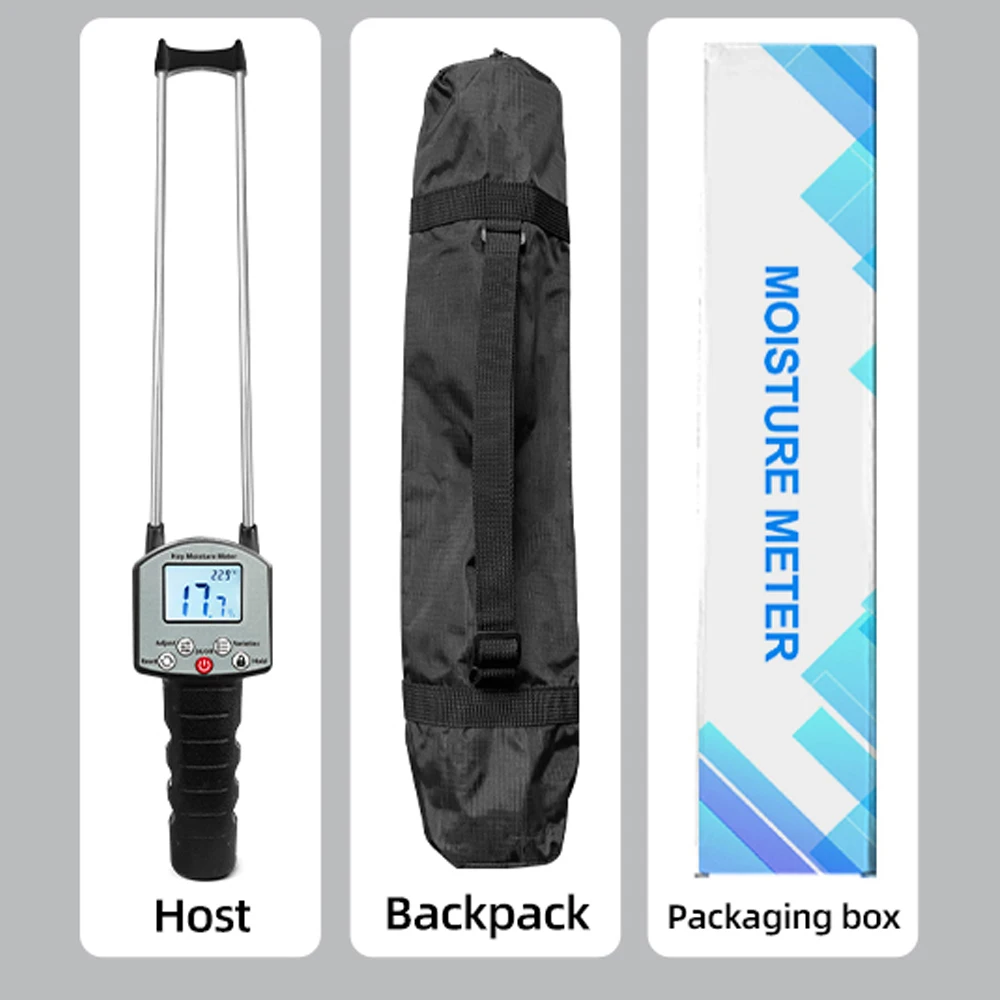 Probador de humedad de forraje con pantalla LCD, medidor de humedad de heno portátil, probador de humedad de pasto de paja de heno, Detector de contenido de agua 0-80% - imagen 2