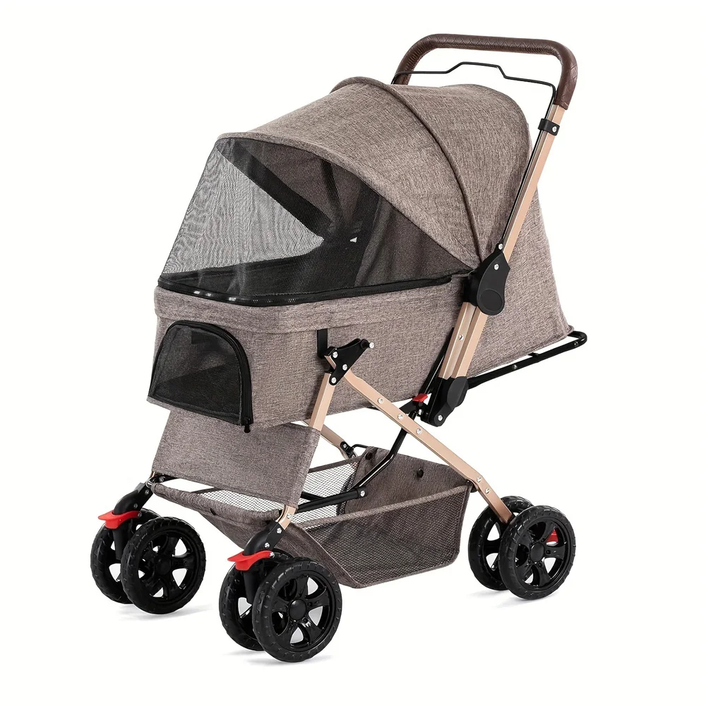 Carrito de paseo para perros y gatos – Plegable con cesta desmontable - imagen 4