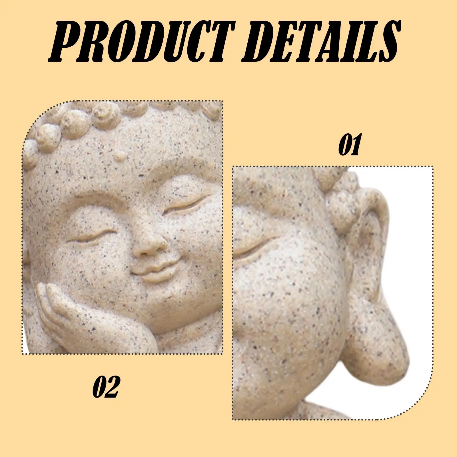 Figura Buda de resina artesanal para decoración de hogar - imagen 4
