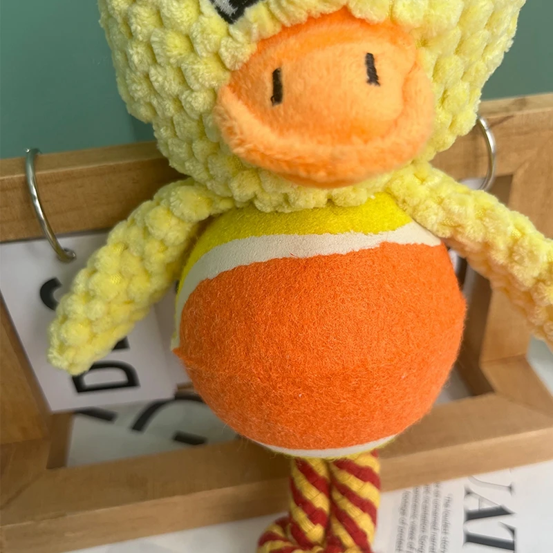 Juguetes para perros, bonito cerdo de peluche, pato con patas de cuerda, juguete de limpieza de dientes para perros pequeños y medianos, juguete para masticar para entrenar y jugar - imagen 4