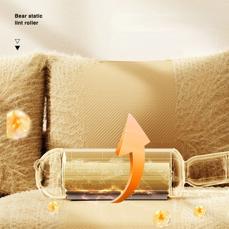 Cepillo de pelo de mascotas portátil, rodillo de adsorción electrostática, sábanas de cama, alfombras, sofás, máquina de eliminación de pelos - imagen 3