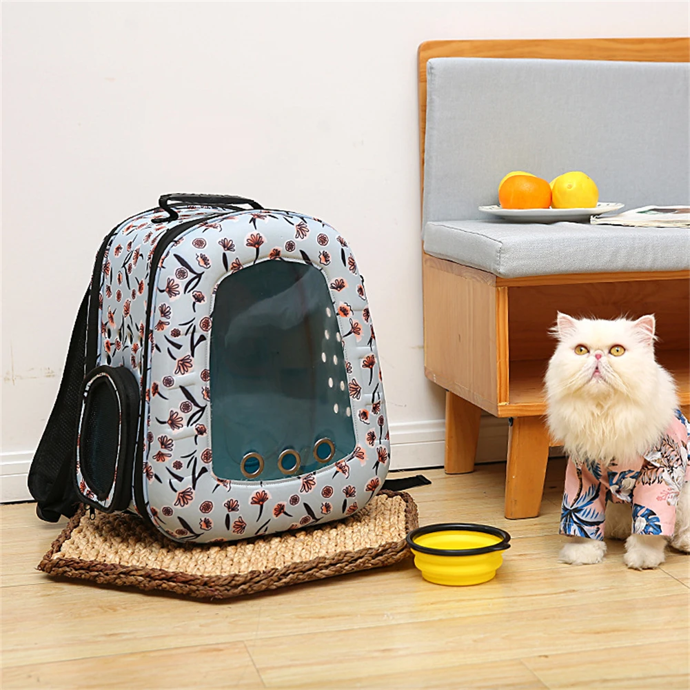 Bolso de hombro para mascotas al aire libre, bolsa de transporte portátil para gatos, bolsas transparentes transpirables para perros pequeños y gatos, mochila de viaje para cachorros - imagen 4