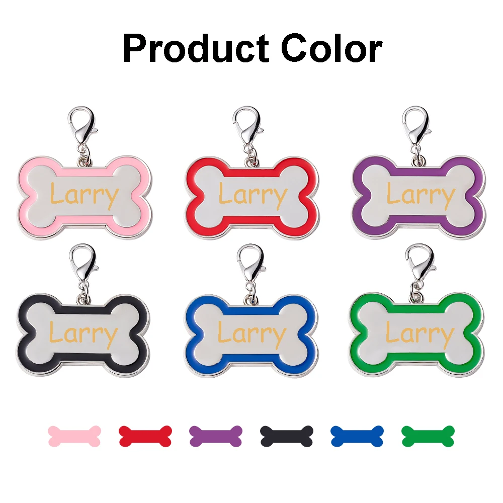 Etiqueta de identificación de mascota personalizada antipérdida de hueso, nombre de identificación de mascota grabado para gato, cachorro, Collar de perro personalizado, etiquetas, collares colgantes, accesorios - imagen 2