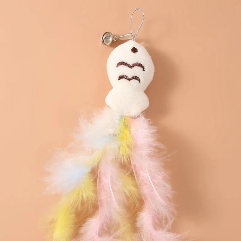 Varita de plumas giratoria para gatos – Juguete interactivo