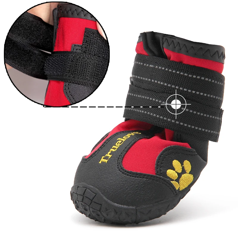 Winhyepet-zapatos para perros, botas cálidas impermeables, suela de TPR antideslizante, calzado para nieve, protege los pies, 4 Uds., zapatos para mascotas para caminar, viajar - imagen 4