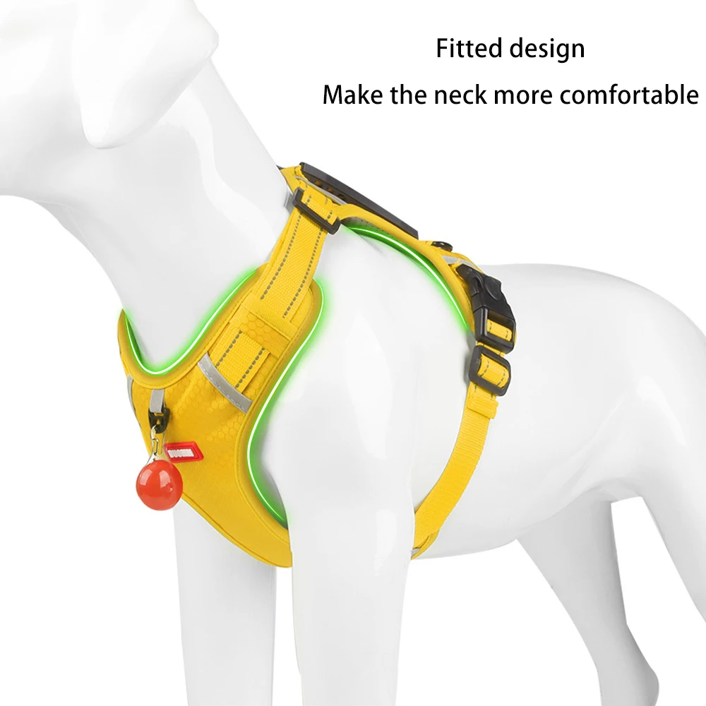 Cuerda de tracción reflectante para mascotas, correa de pecho ajustable para entrenamiento al aire libre, arnés para perros grandes, suministros para perros - imagen 5