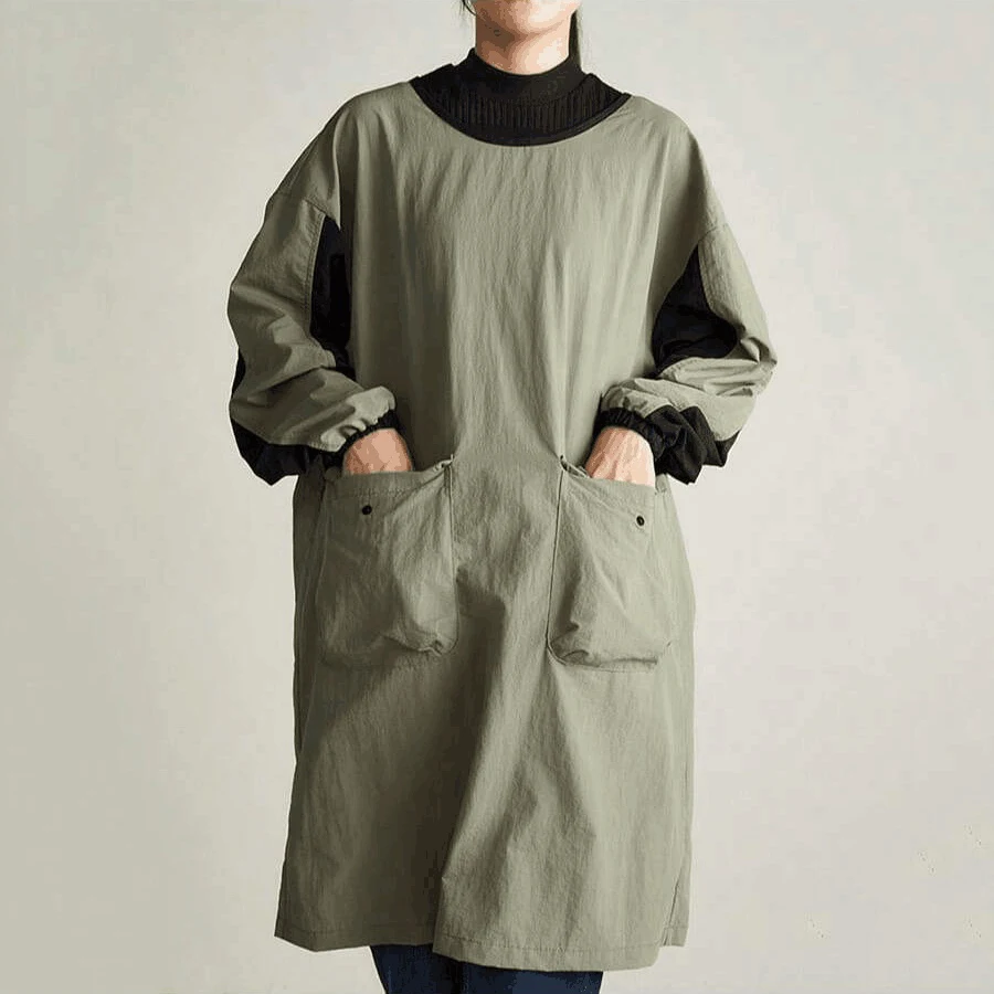 Chaleco largo antisuciedad, delantal de cocina impermeable con bolsillos, delantal de trabajo para pintura para mujer, delantal de belleza para salón de uñas - imagen 4