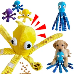 Juguete suave para mascotas con forma de pulpo para gatos pequeños y medianos, compañero de liberación de energía morado/azul/amarillo