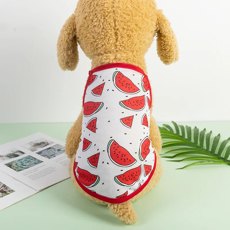 Ropa con estampado Animal para mascotas, vestido fresco de verano, camisetas, falda de tirantes para perros pequeños y medianos, gato, caniche, Pug, chaleco, camisa, nuevo - imagen 4