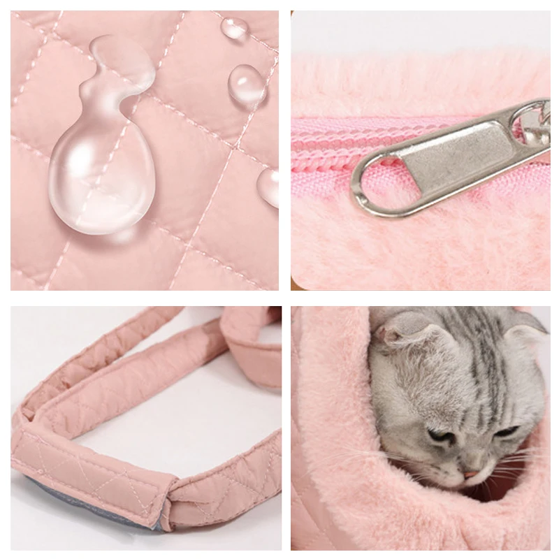 Winter Warm Pet Cat Carrying Bag Thickened Plush Cat Carrier Bag Single Shoulder Bag for Small Dogs Cats Pet Supplies - imagen 5