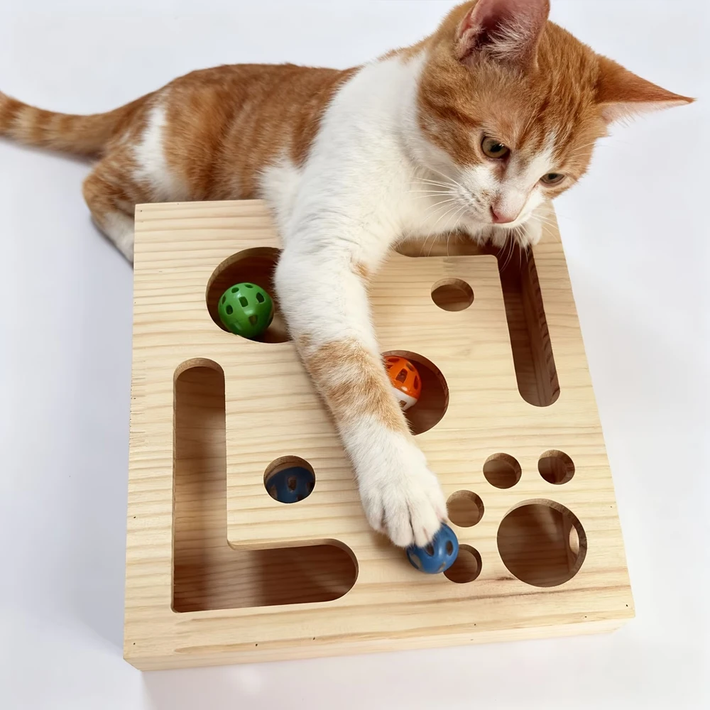 Caja rascadora gatos interior con enriquecimiento y protección muebles - imagen 2