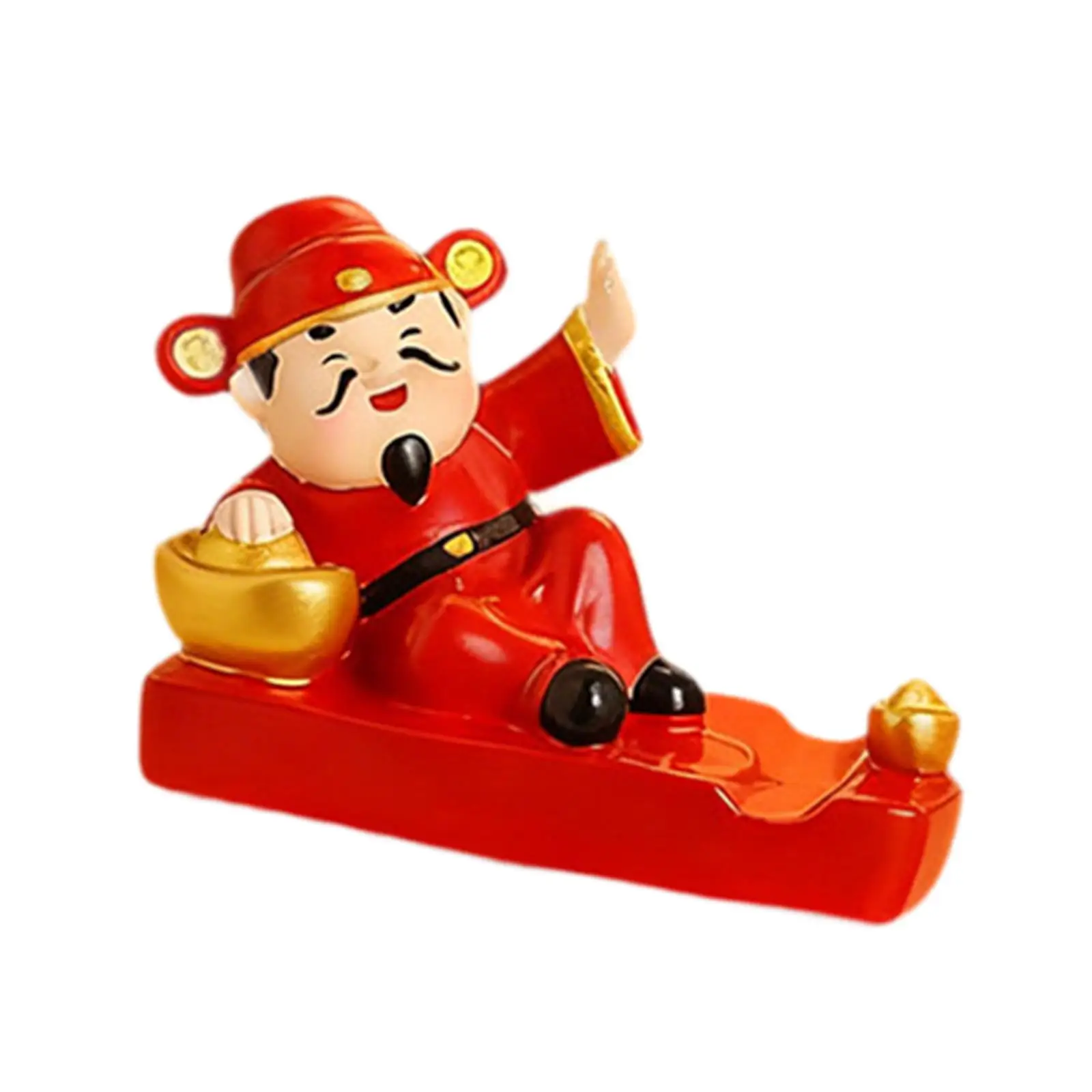 God of Wealth Ornament ,Statue ,Desk Phone Stand, Creative Decor,Practical, New Year Gift , Figurine