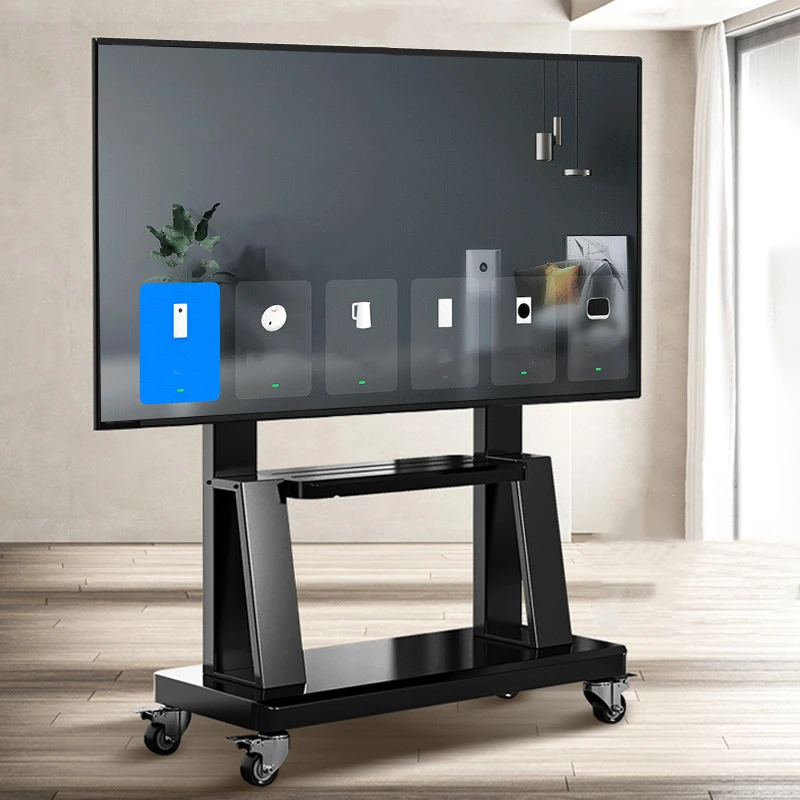 Carro de TV móvil, soporte de TV rodante para televisores de 32-75 pulgadas con rueda bloqueable, soporte de TV de altura ajustable con ruedas Max VESA 600x400 mm - imagen 2