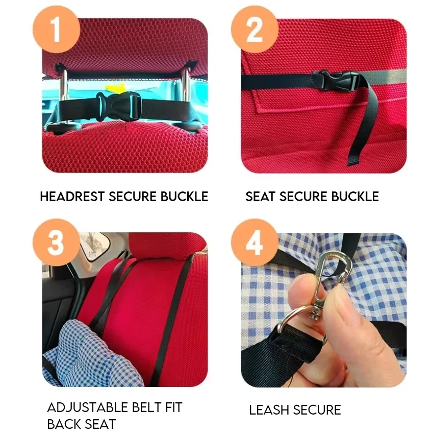 Funda de asiento de coche para perro de viaje, asiento de seguridad portátil para anidar el coche, cojín de felpa, hamaca plegable, almohadilla nido de doble uso para el hogar y el coche - imagen 2