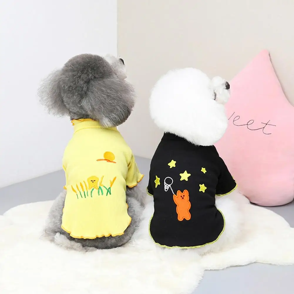 Camiseta con estampado de dibujos animados para perro, disfraz de cachorro de manga corta, dos patas, ropa para el hogar