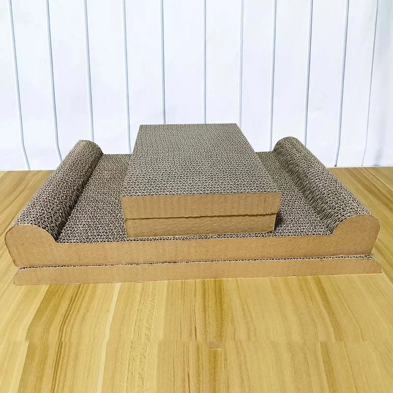 Rascador para gatos de carton corrugado con cama y posiciones - imagen 5
