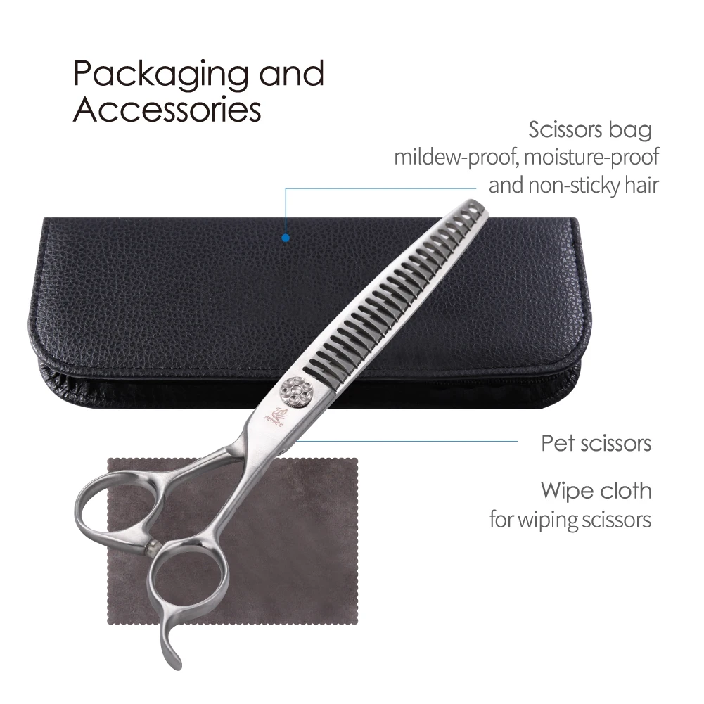 Fenice-Tijeras profesionales de acero vg10 para el cuidado de perros y mascotas, tijeras de adelgazamiento, tasa de adelgazamiento de 7,5 y 75%, 80% pulgadas, Japón - imagen 5