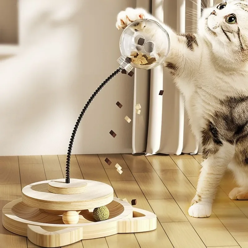 Juguete para gatos con fugas, palo de bolas liofilizadas, rueda de aperitivos para gatitos, productos para mascotas, accesorios de juguetes para gatos, Teaser de primavera - imagen 2